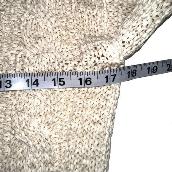 Vince Textured Cable Crewneck Cream Sweater SMALL - Picture 7 of 9